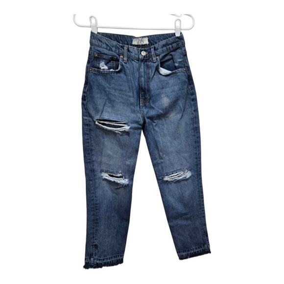 Free People Denim - Free People We The Free Lita Distressed Crop Straight Leg Jeans Size 26